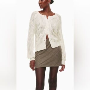 Aritzia Wilfred pointelle Knit Sweater, ivory, Sz L